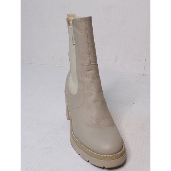 NEROGIARDINI Heeled Leather Chelsea Boot Booties Beige Khaki 9 - Picture 8 of 13